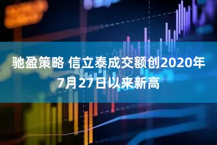 驰盈策略 信立泰成交额创2020年7月27日以来新高